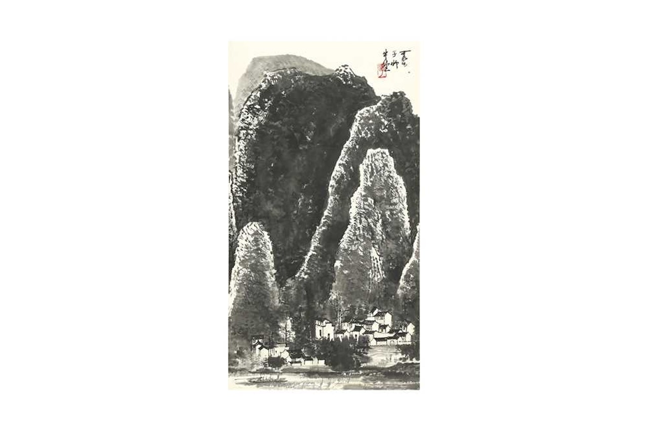 Mountain landscape by Li Keran