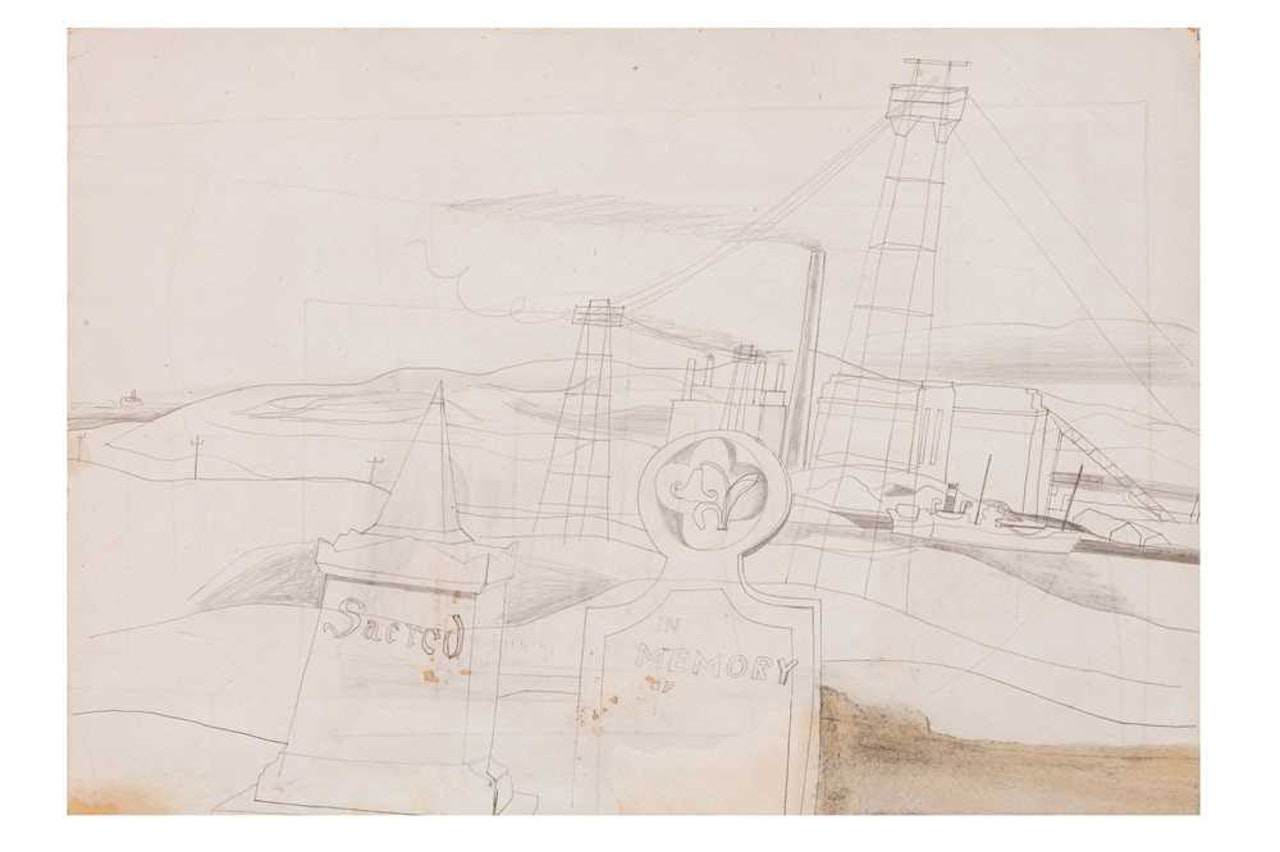 March  (two gravestones, Hayle estuary) by Ben Nicholson, O.M.