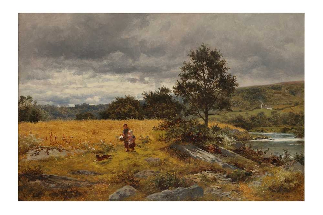 A Welsh barley field by Benjamin Williams Leader