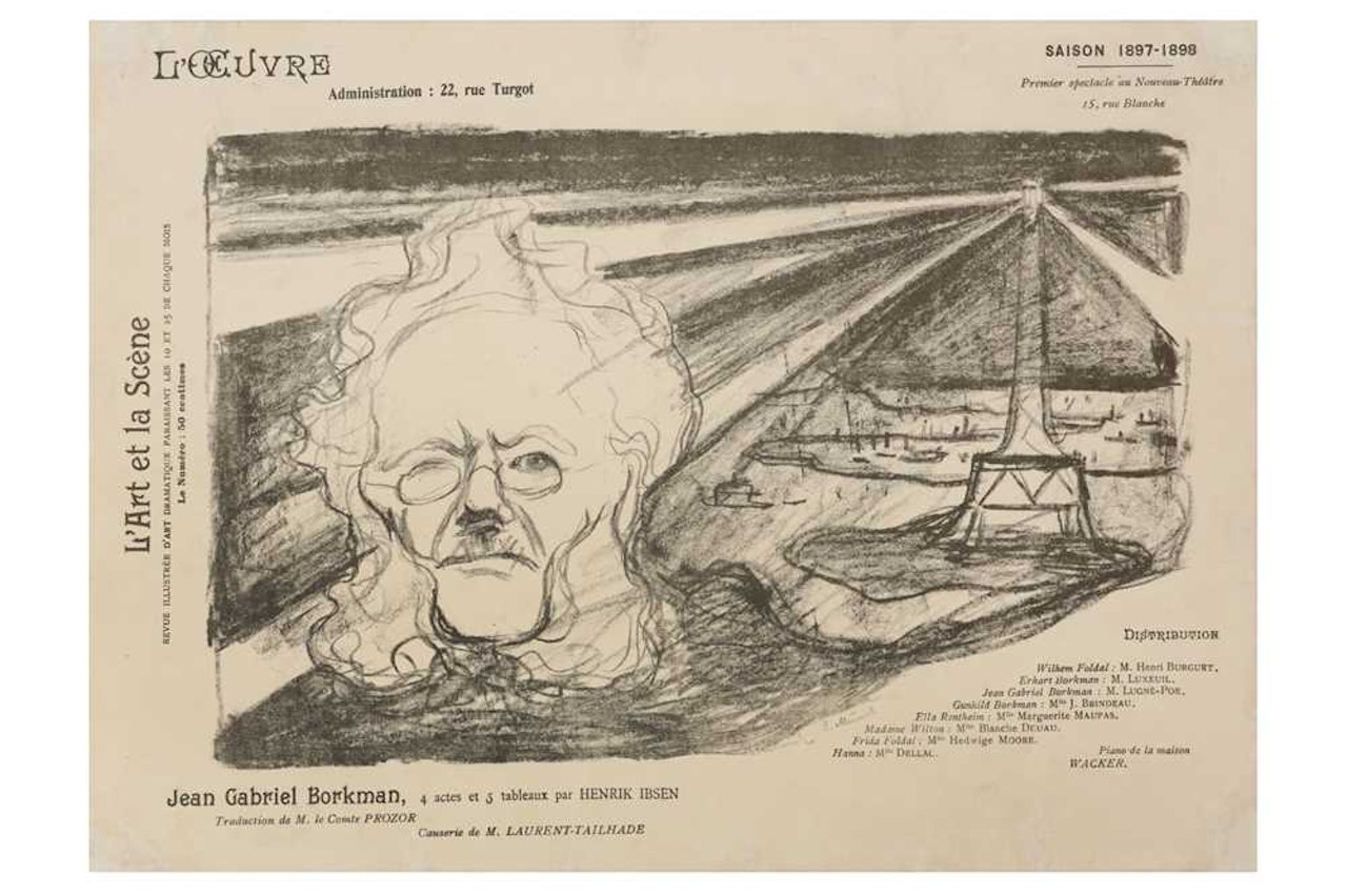 Portrait of Henrik Ibsen (Programme de théâtre) by Edvard Munch