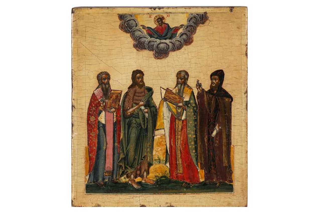 Icon with Four Saints by Russian School
