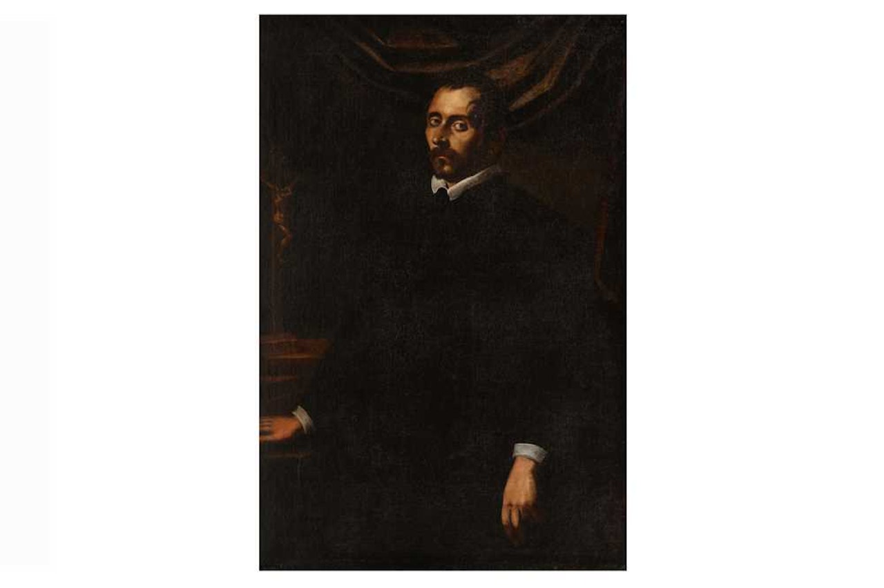 Portrait of a Pious Gentleman with a Crucifix by BOLOGNESE SCHOOL