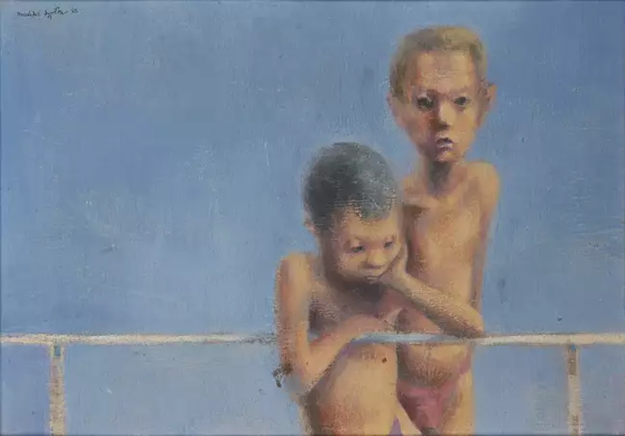 Bathers on a Jetty by Michael Ayrton