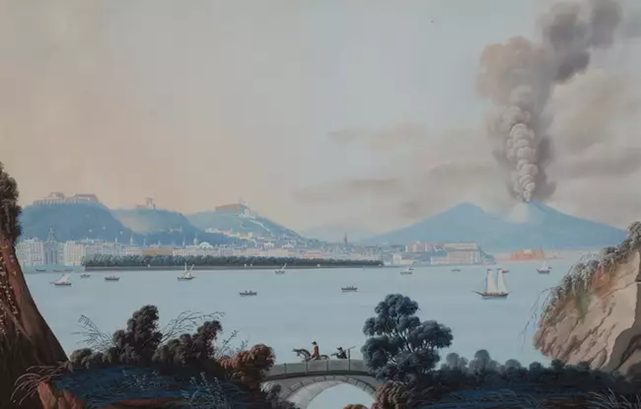 Four views of the Bay of Naples by Neapolitan School