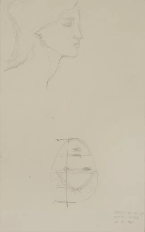 Studies of a girl's head by Edward Coley Burne-Jones