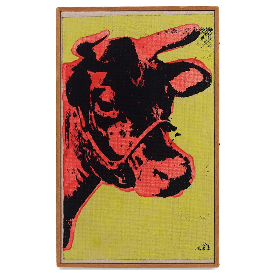 Andy Warhol, "Cow,"  (pink on yellow) by Richard Pettibone