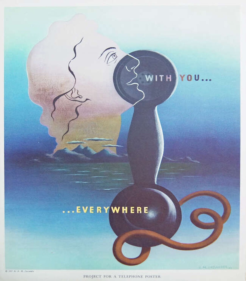 Project for a Newspaper Poster; Project for a Telephone Poster (verso by Cassandre (Adolphe Jean-Marie Mouron)