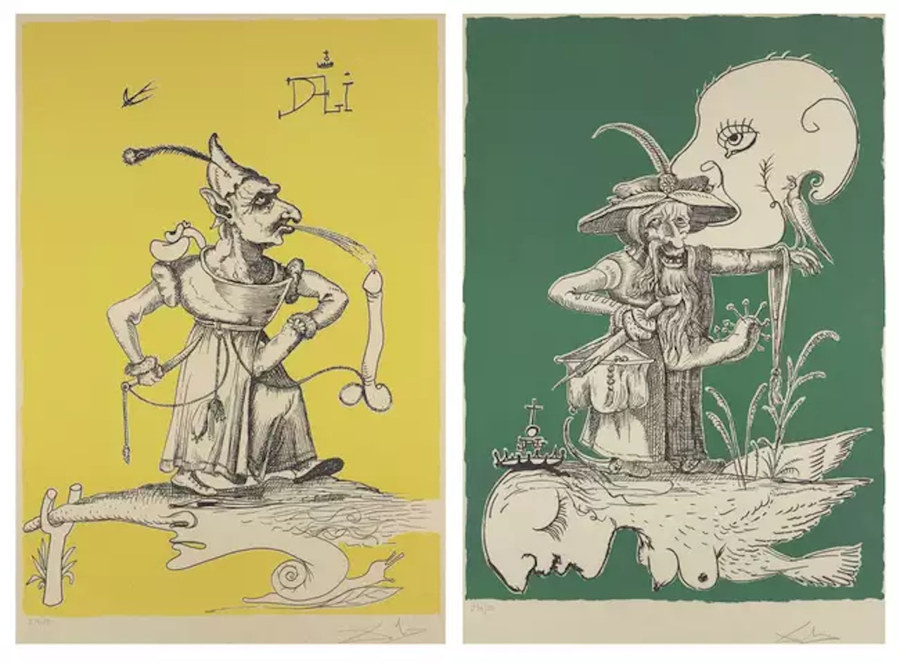 Les Songes drolatiques de Pantagruel [Field 73-7 A and J] by Salvador Dali