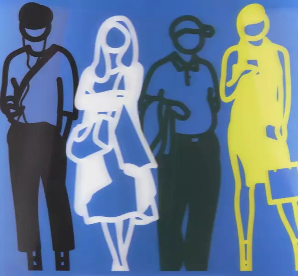 Black White Green Yellow, from Standing People by Julian Opie