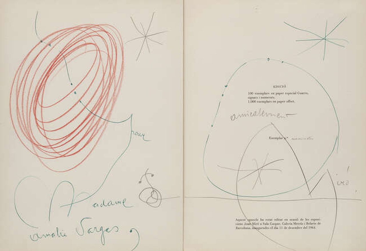  Untitled, (double page of the catalog of The Miro exhibition, Barcelona) by Joan Miró