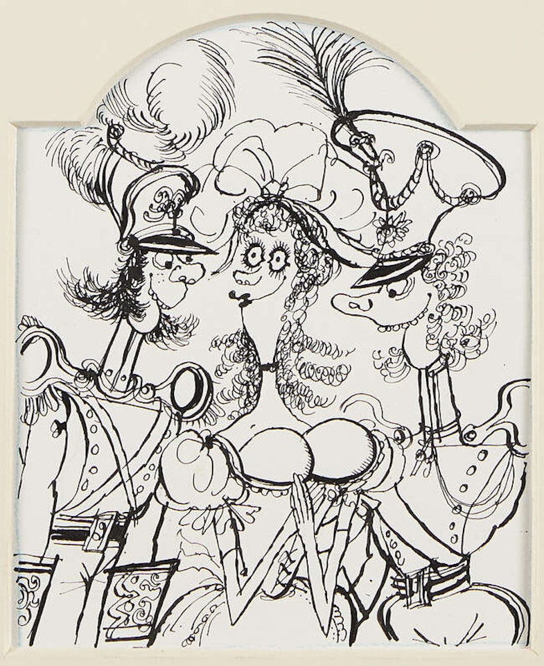 A maiden with two officers by Ronald Searle
