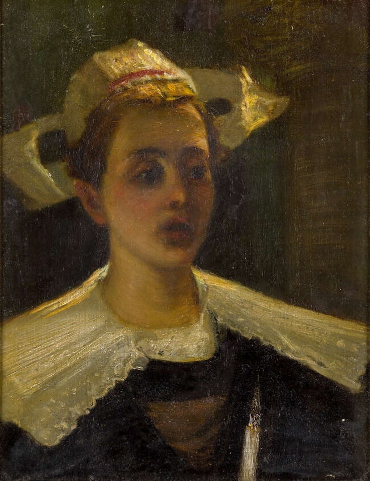 Breton woman by French School