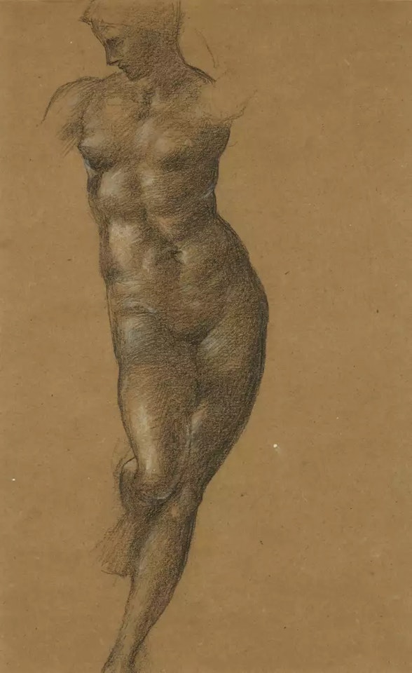 Recto: A Study of Andromeda for The Rock of Doom, Perseus Series by Edward Coley Burne-Jones