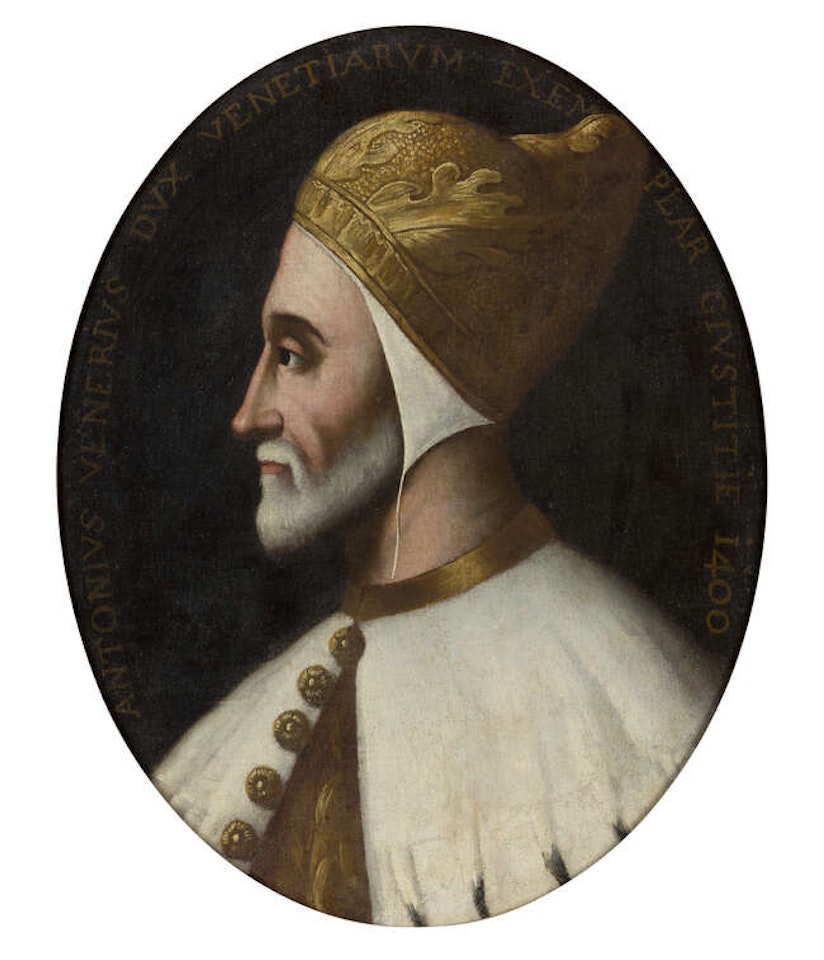 Portrait of Antonio Vernier (c.-1400), Doge of Venice, bust-length, in profile turned to the left by Italian School
