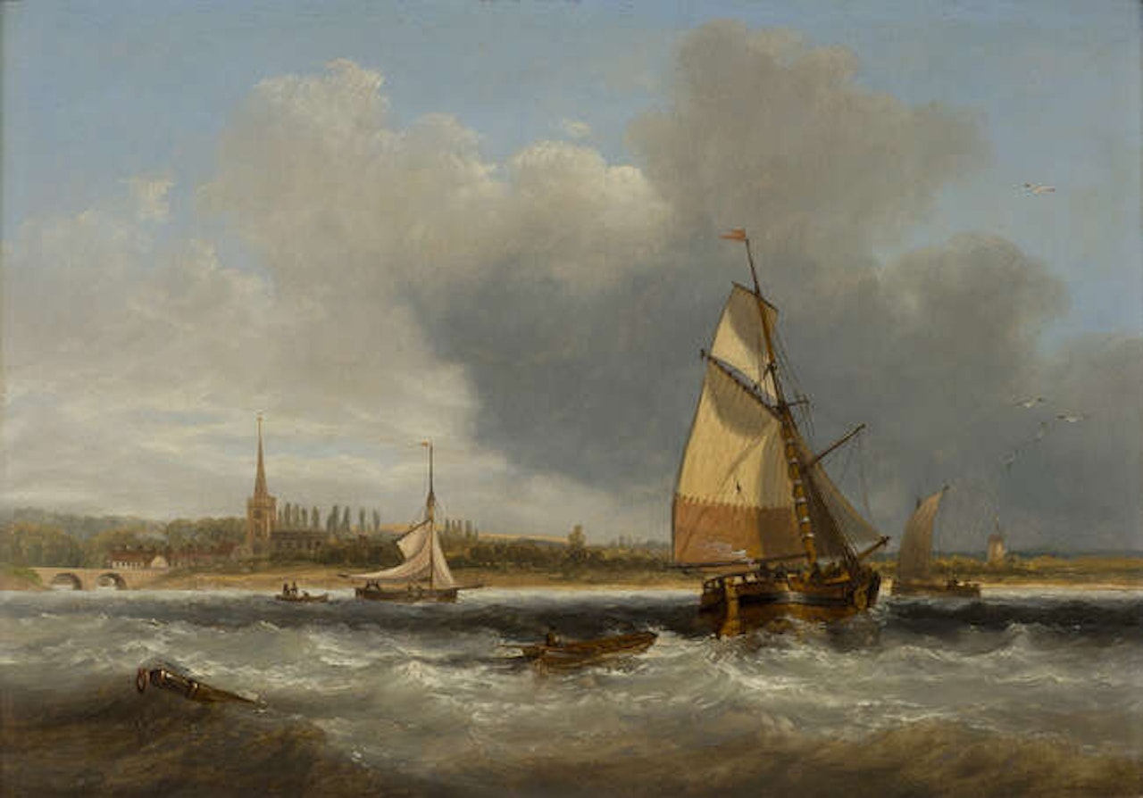 Two views on the Humber: Near Hull on the Humber; and Saltmarsh on the Humber by John Wilson Carmichael