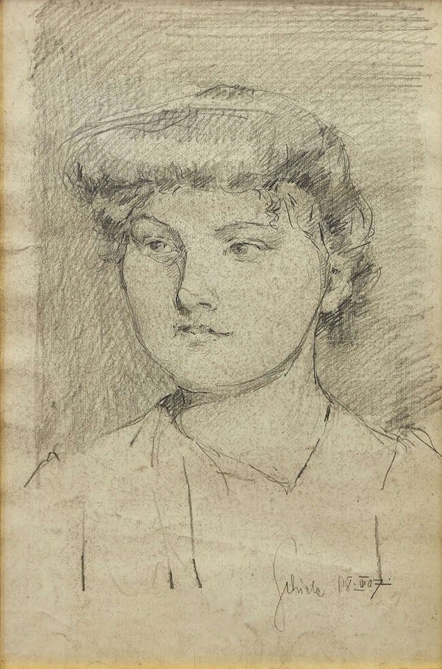 Portrait eines jungen Madchens' (Portrait of a young girl) by Egon Schiele