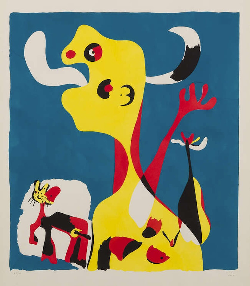Femme et Chien devant la Lune [Dupin 18] by Joan Miró