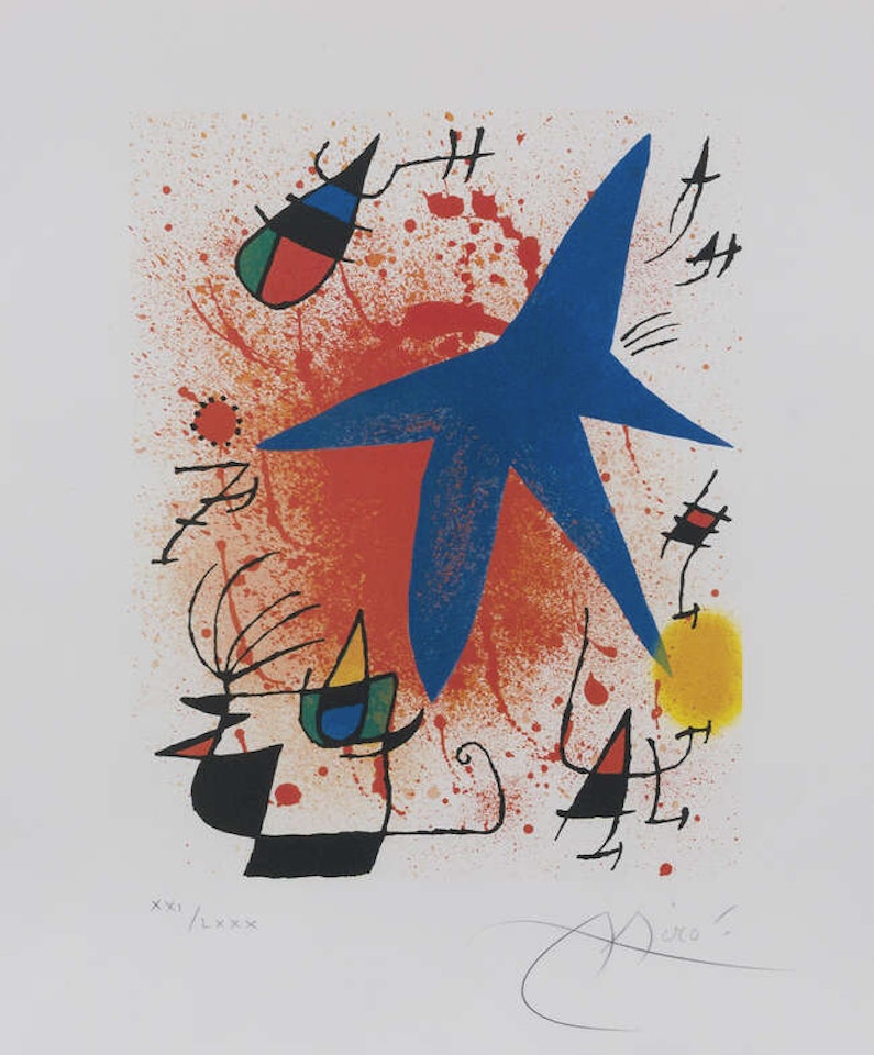 L'Astre Bleu [Mourlot 857] by Joan Miró