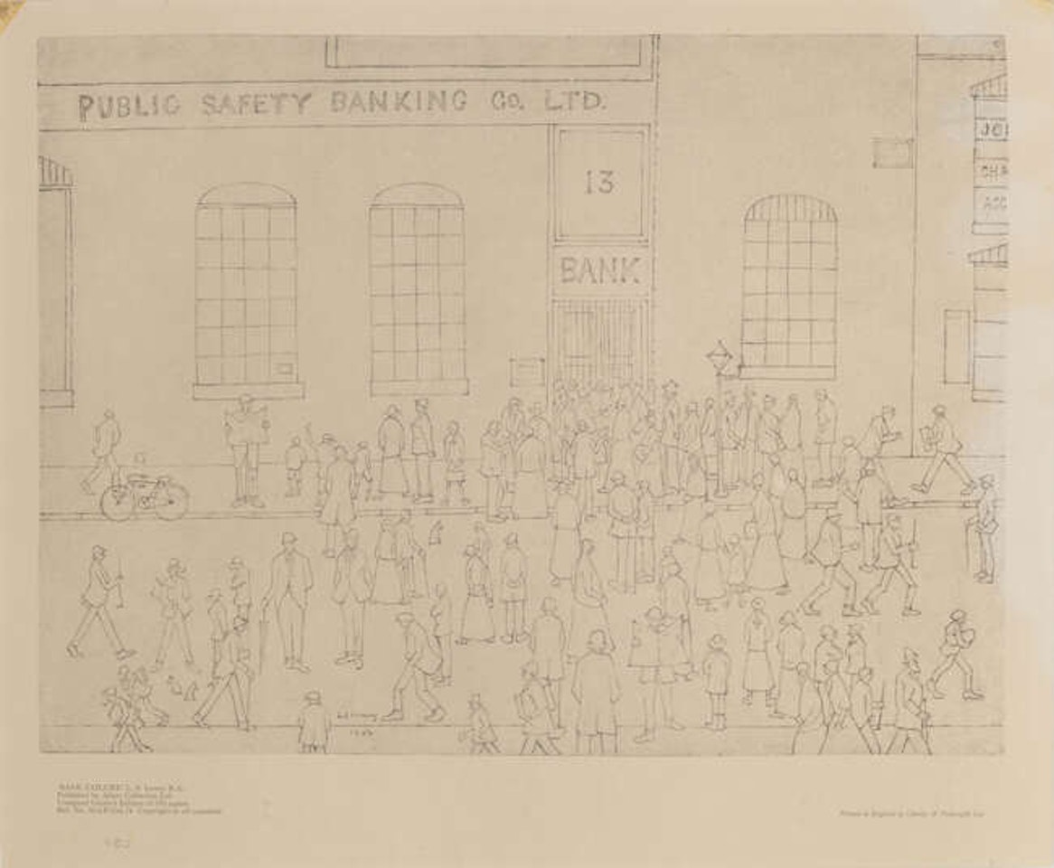 Lancashire League Cricket Match by Laurence Stephen Lowry