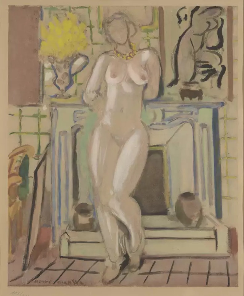 Naked in front of the fireplace by Henri Matisse