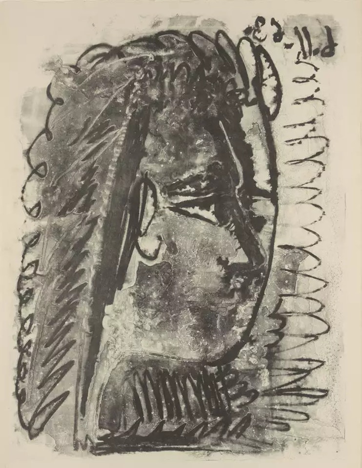 Profile of a woman looking to the right [Mourlot 391] by Pablo Picasso