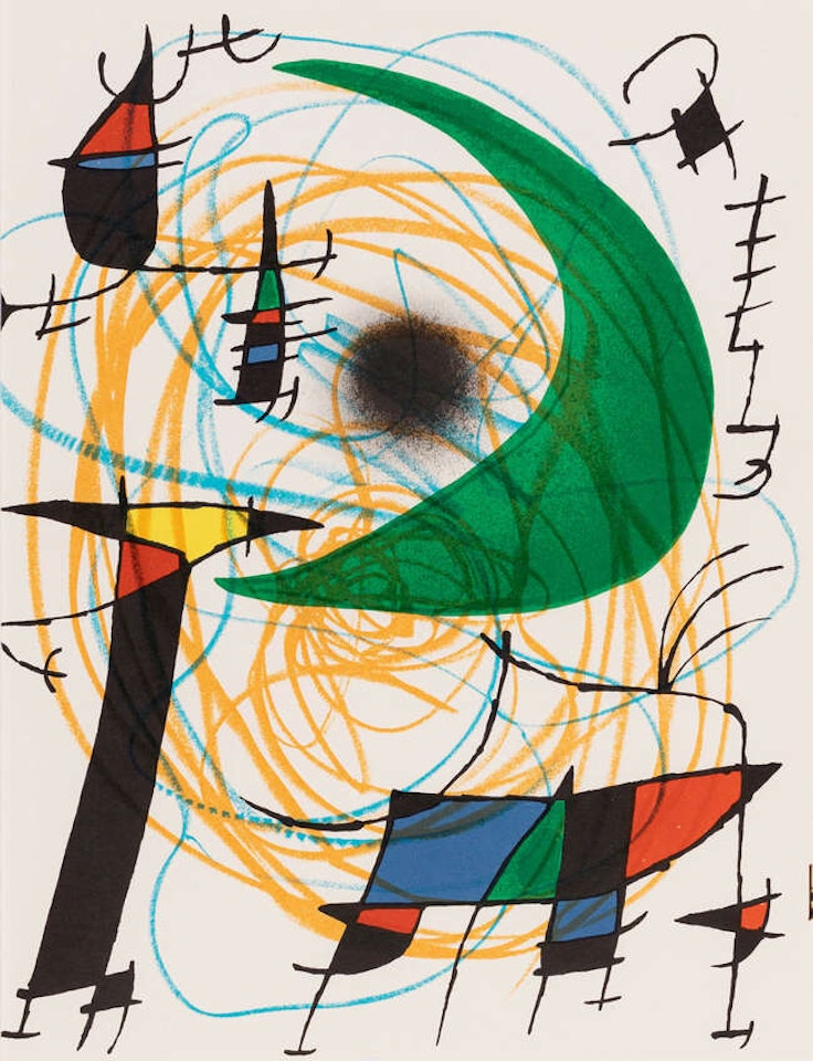 The Blue Star, The Red Sun, The Green Moon [Mourlot 857, 859 and 861] by Joan Miró