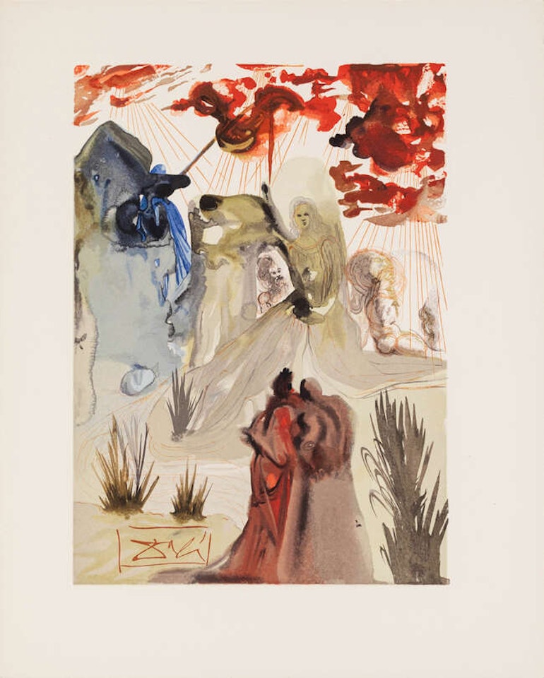 The Divine Forest (Purgatory Canto 28) [Field pp. 197] by Salvador Dali