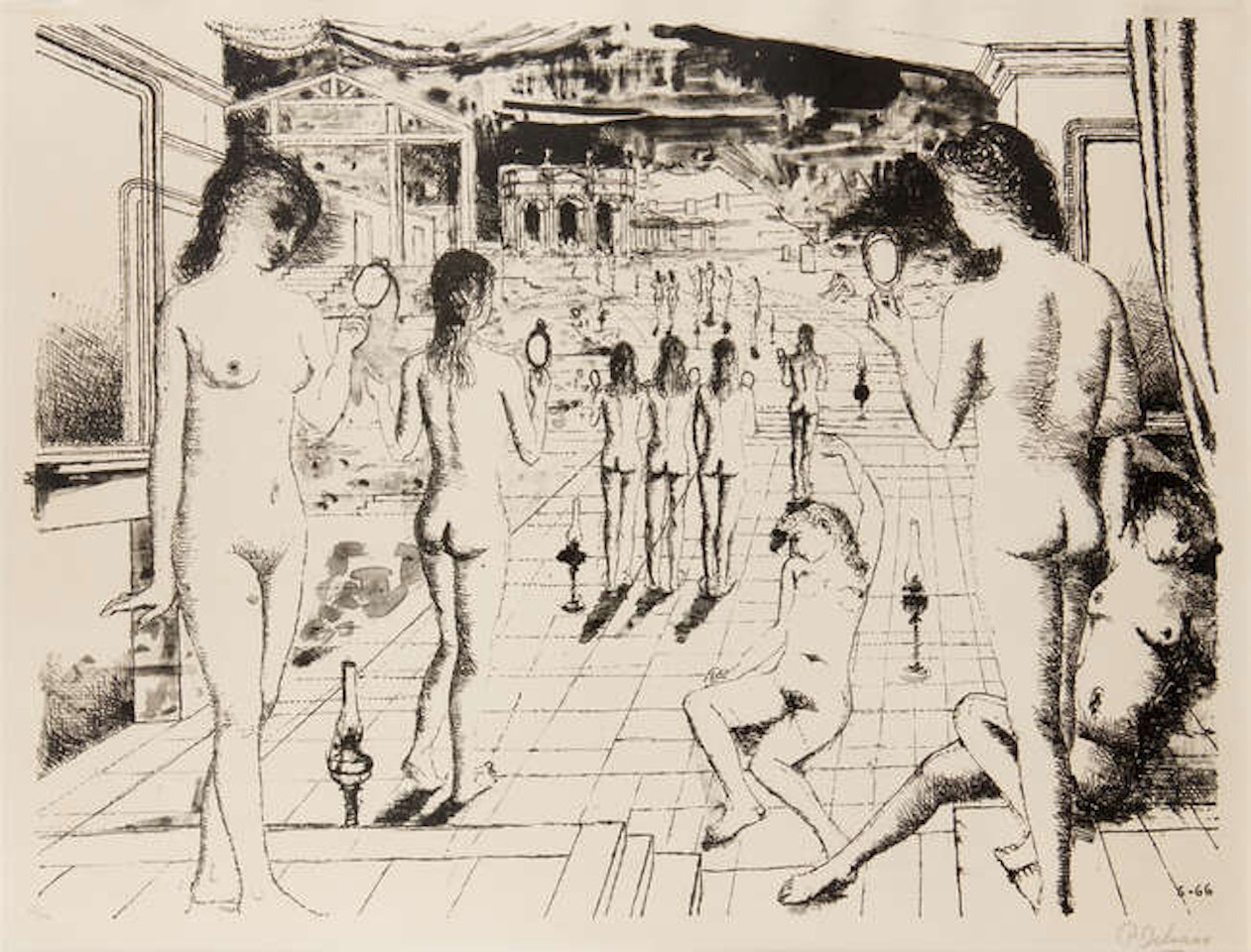 Les Miroirs [Jacobs 10] by Paul Delvaux