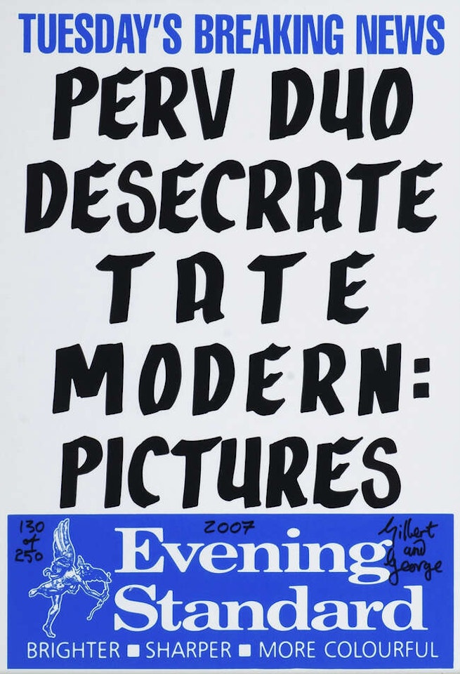 Perv Duo Desecrate Tate Modern: Pictures, Evening Standard by Gilbert & George