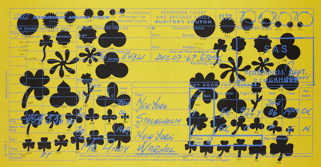 SAS Passenger Ticket [Feldmann & Schellman II. 20] by Andy Warhol