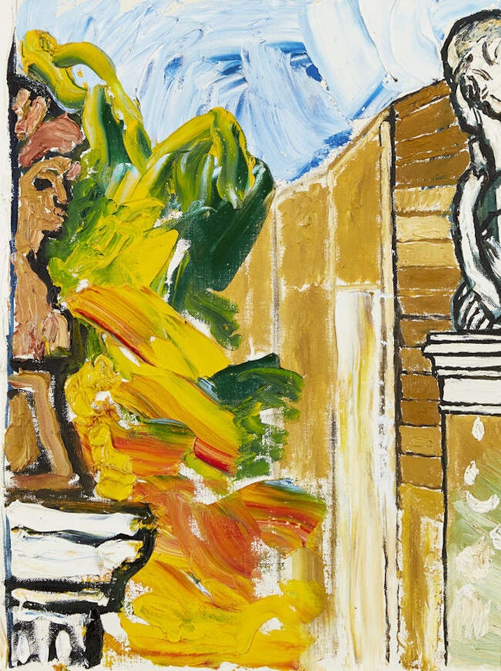 Two sculptures on plinths by John Bratby