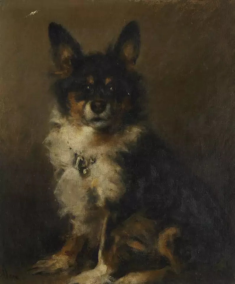 Portrait of a dog by Continental School