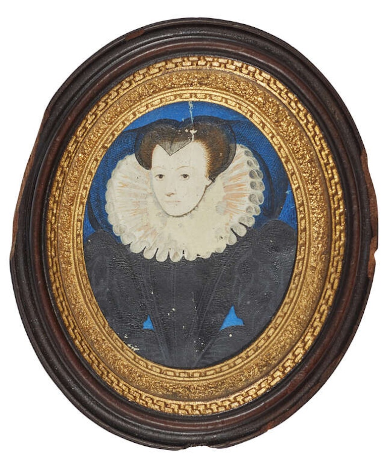 Portrait miniature of Mary Queen of Scots, (1542-1587) by English School