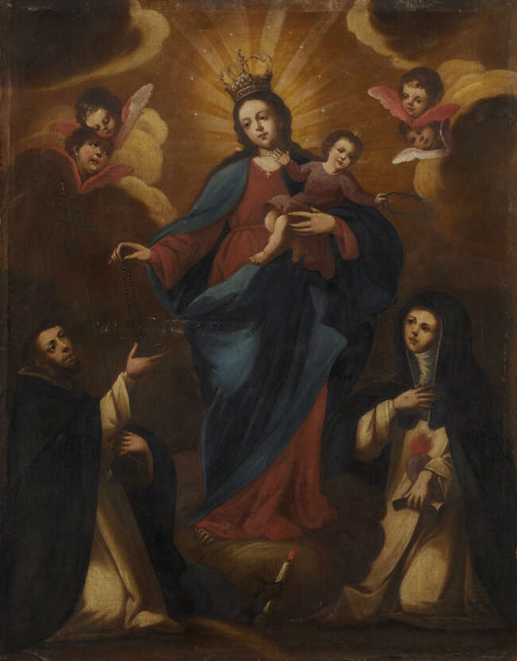 The Madonna and Child with St Francis and St Chiara by Italian School