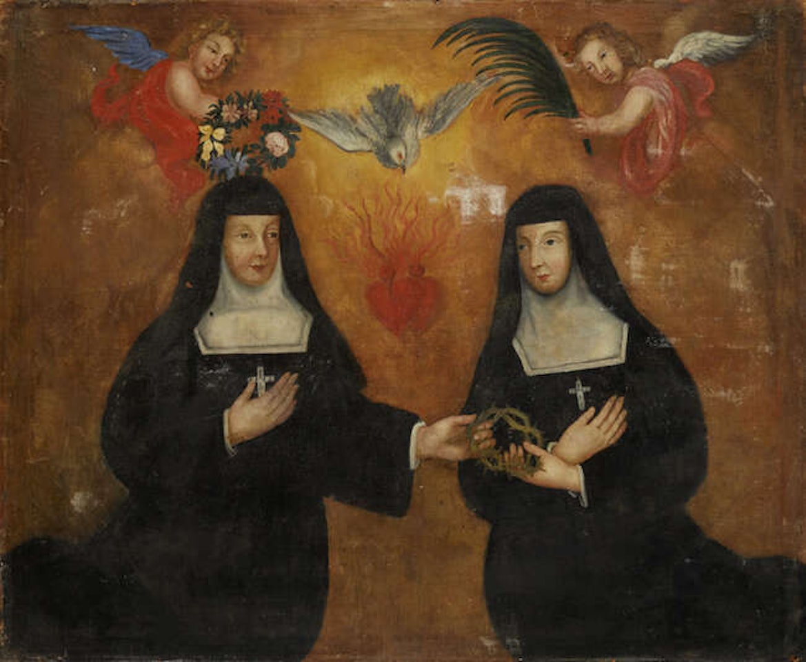 Two Martyrs holding the Crown of Thorns by Italian School