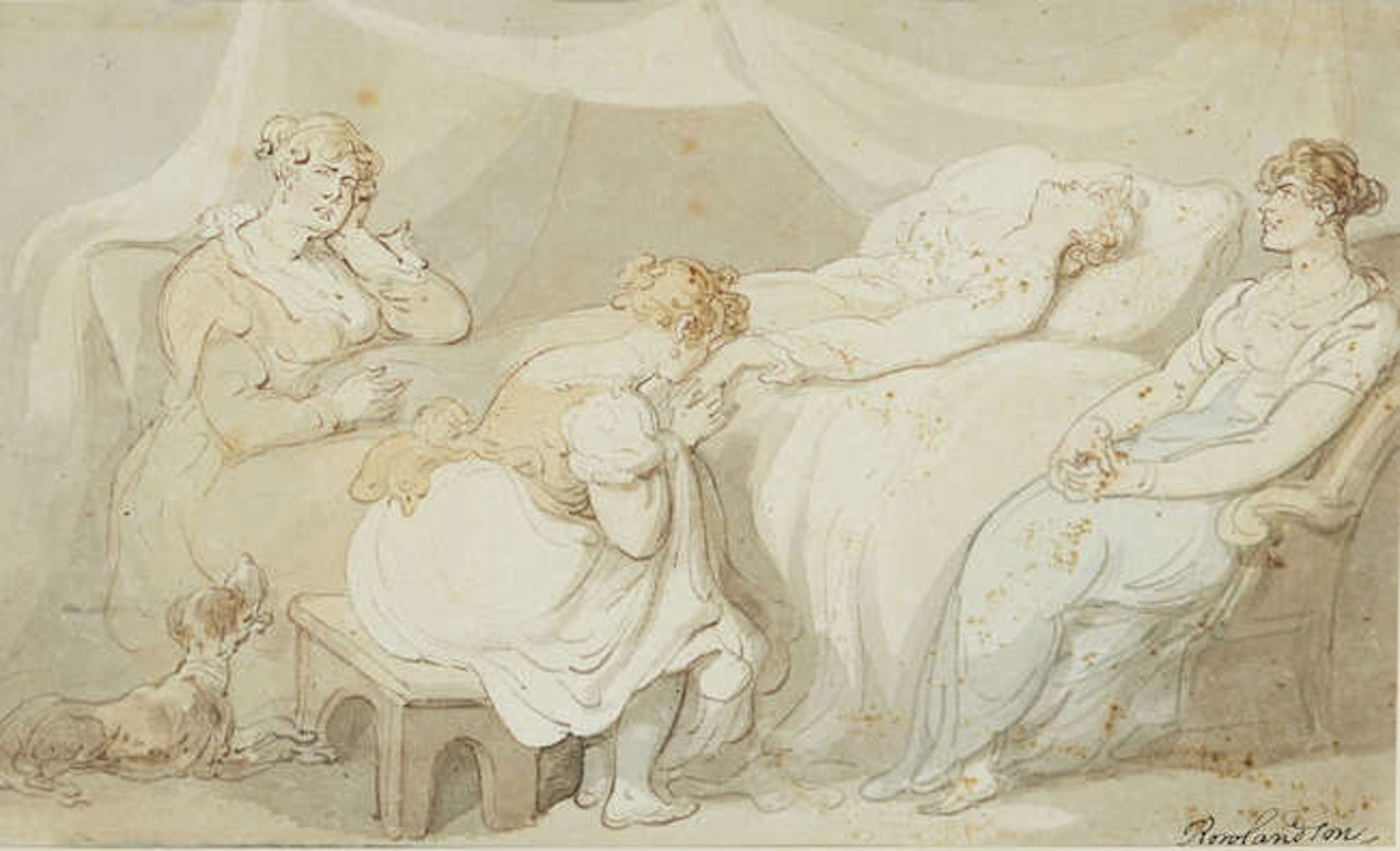 On her death bed by Thomas Rowlandson