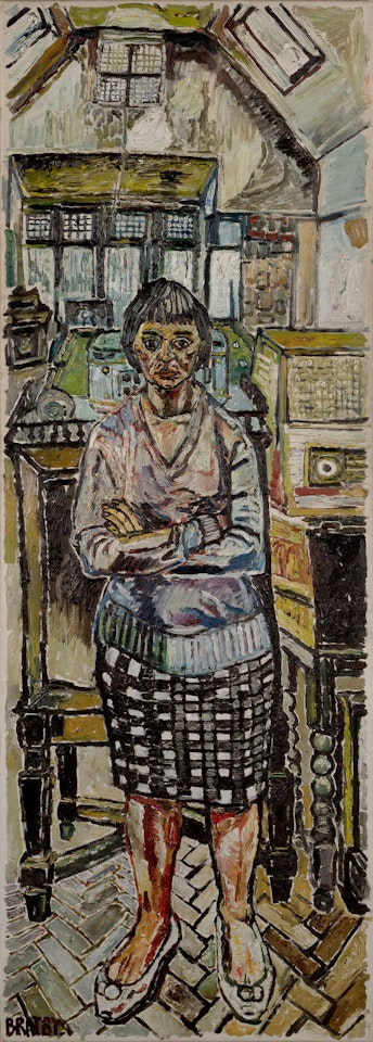 Gloria in a studio interior by John Bratby