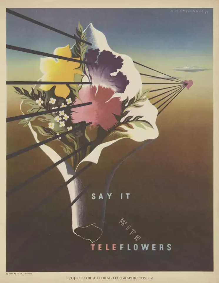 Say it with Teleflowers and Project for Lumber Poster by Cassandre (Adolphe Jean-Marie Mouron)
