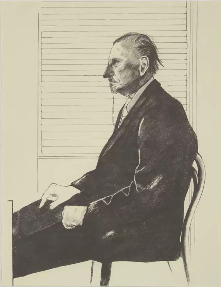 The Print Collector (Portrait of Felix Mann), from Europaeische Graphik VII by David Hockney