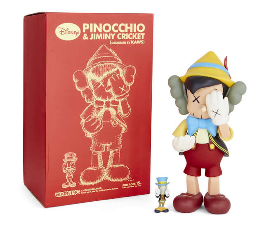 Pinocchio & Jiminy Cricket Vinyl Figure by Kaws
