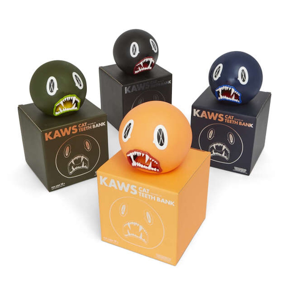 Cat Teeth Bank (Orange, Green, Blue, Black) by Kaws