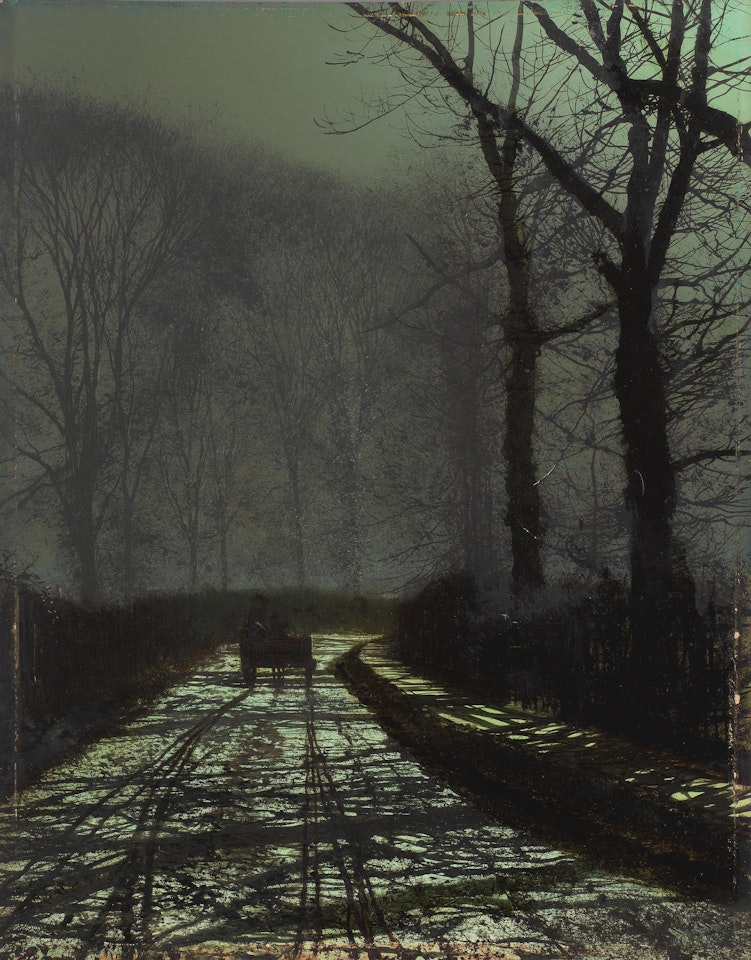A moonlit lane, Roundhay by John Atkinson Grimshaw
