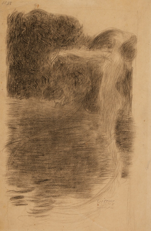 Stehender Akt an einem Waldrand (Standing nude at the edge of a forest) by Gustav Klimt