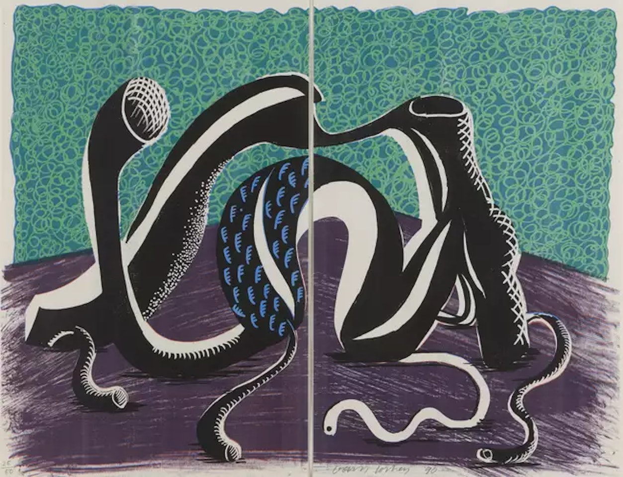 Extending February (diptych) by David Hockney