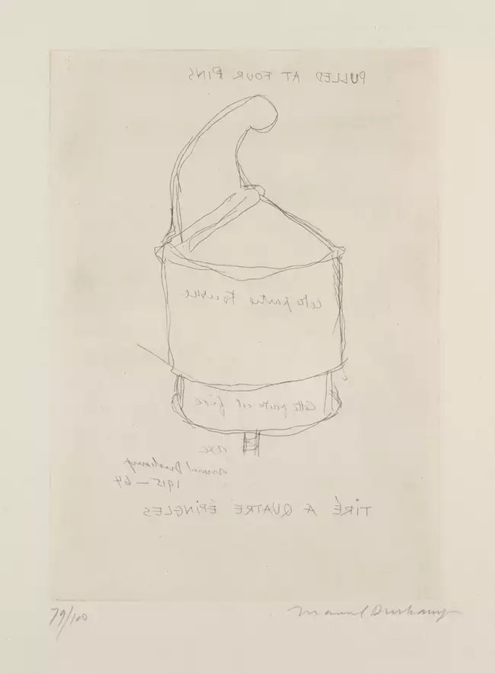 Pulled at Four Pins by Marcel Duchamp