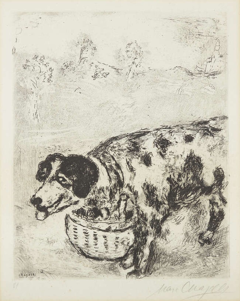 The Dog who carries his Master's Supper around his Neck by Marc Chagall