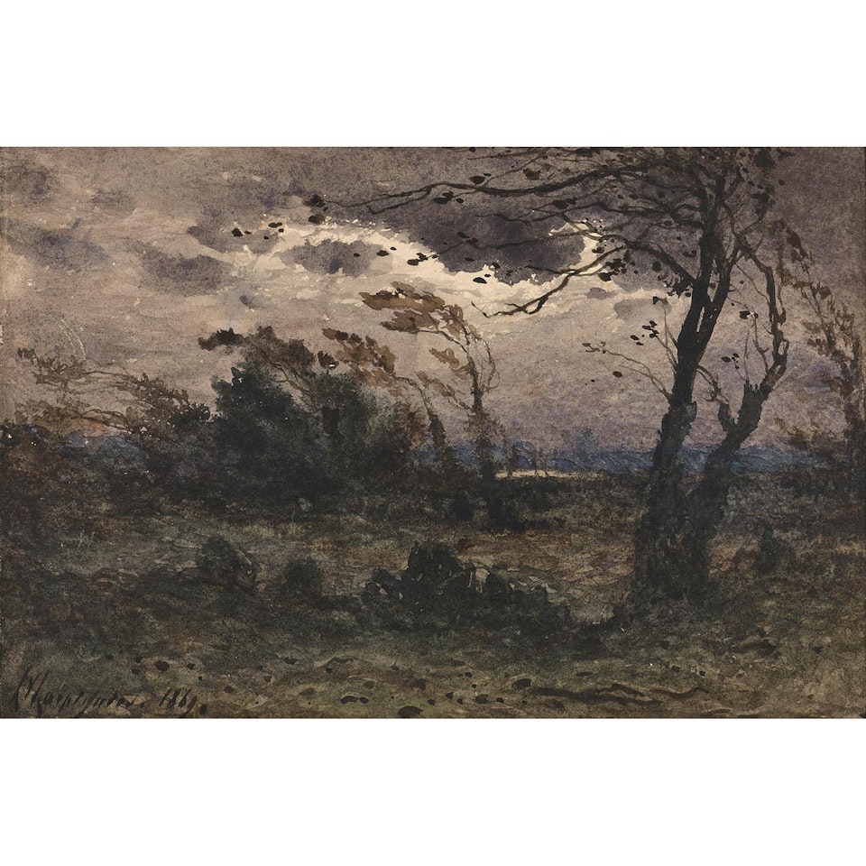 L"ORAGE; The Storm by Henri Harpignies