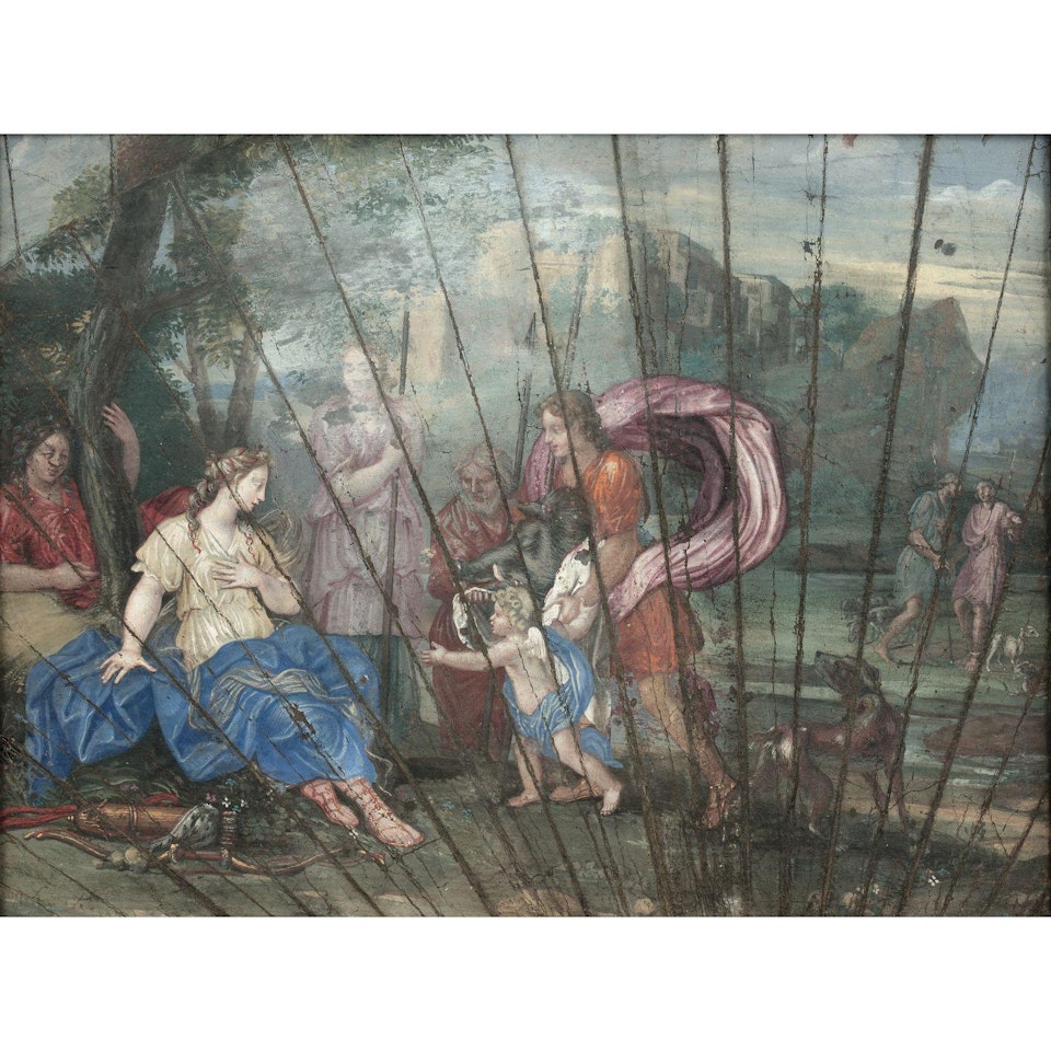  Meleager offers the boar"s head to Atalanta by French School