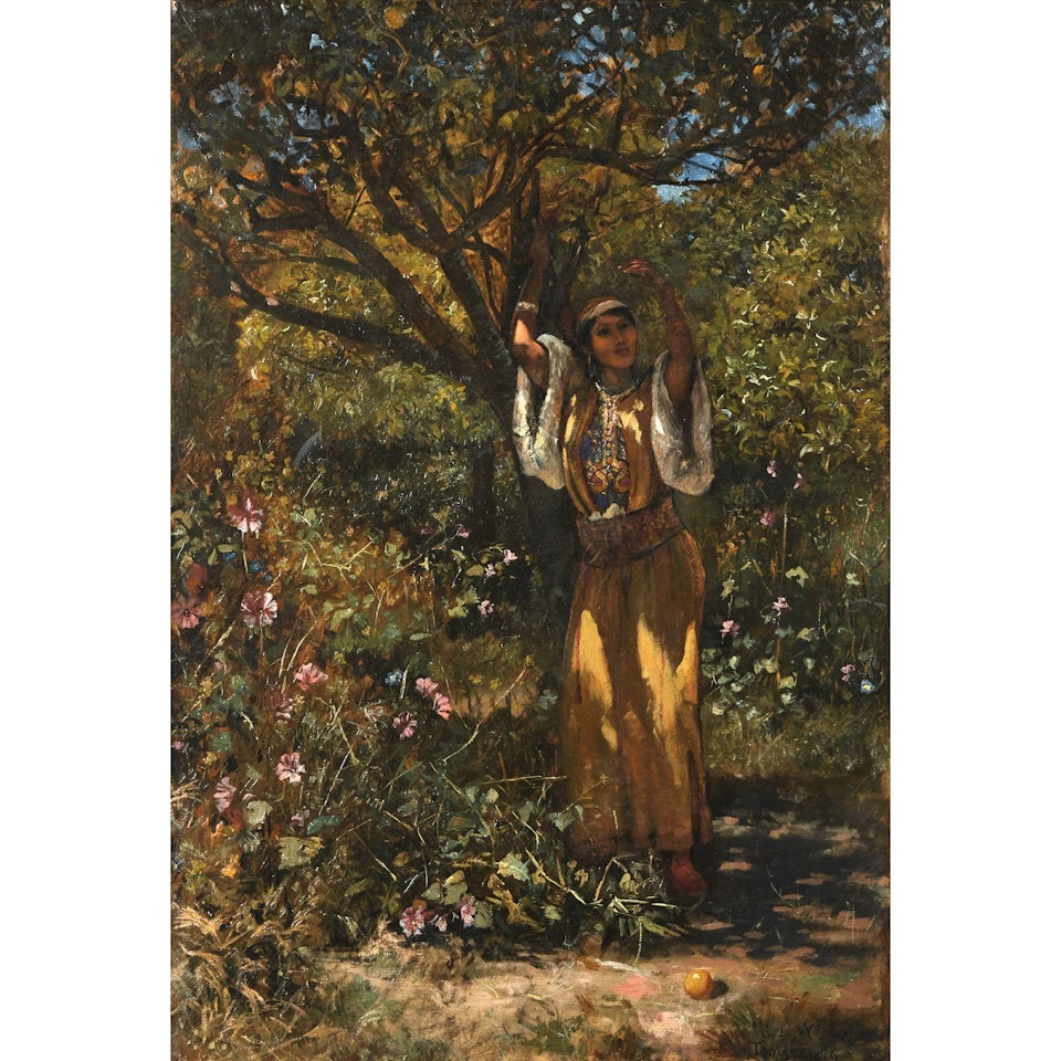 ORANGE PICKING IN TANGIER PICKING ORANGES IN TANGIERS by Edwin Lord Weeks
