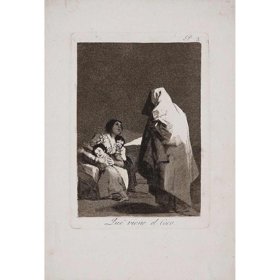 SÉRIE DES CAPRICES, PLANCHE 3, QUE VIENE EL COCO by Francisco José de Goya
